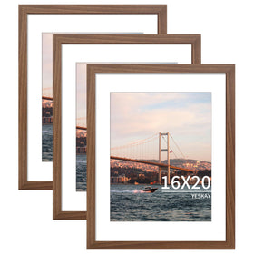 YESKAY 16x20 brown frame set of 3 with mat for stylish wall display