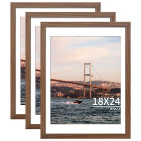 YESKAY 18x24 brown frame front view for versatile wall display