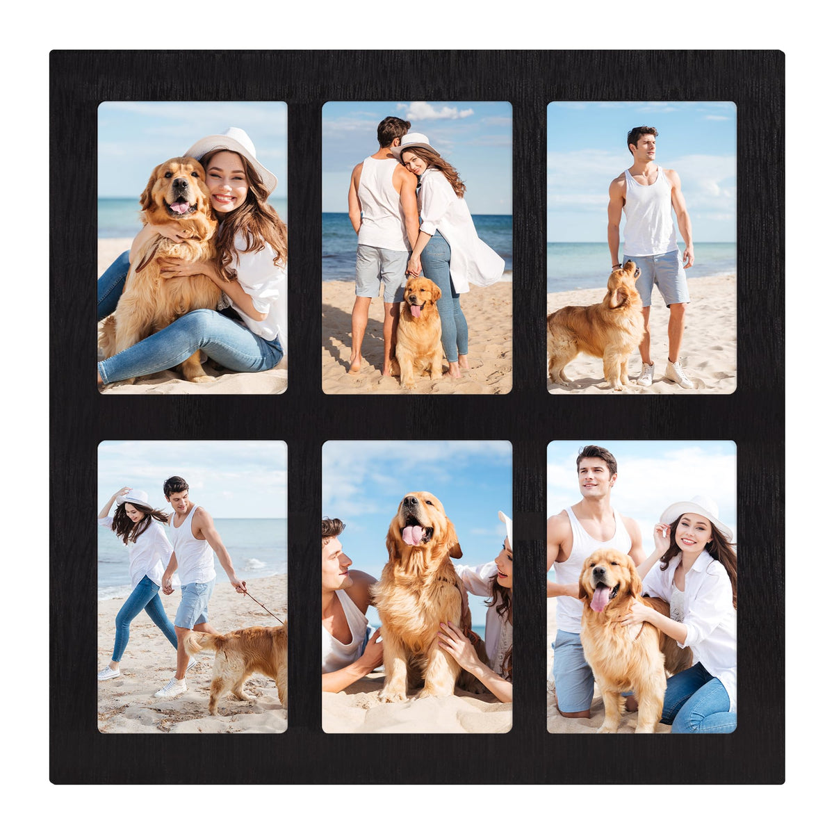 YESKAY 4x6 collage frame front view with tempered glass protects photos and enhances wall decor.