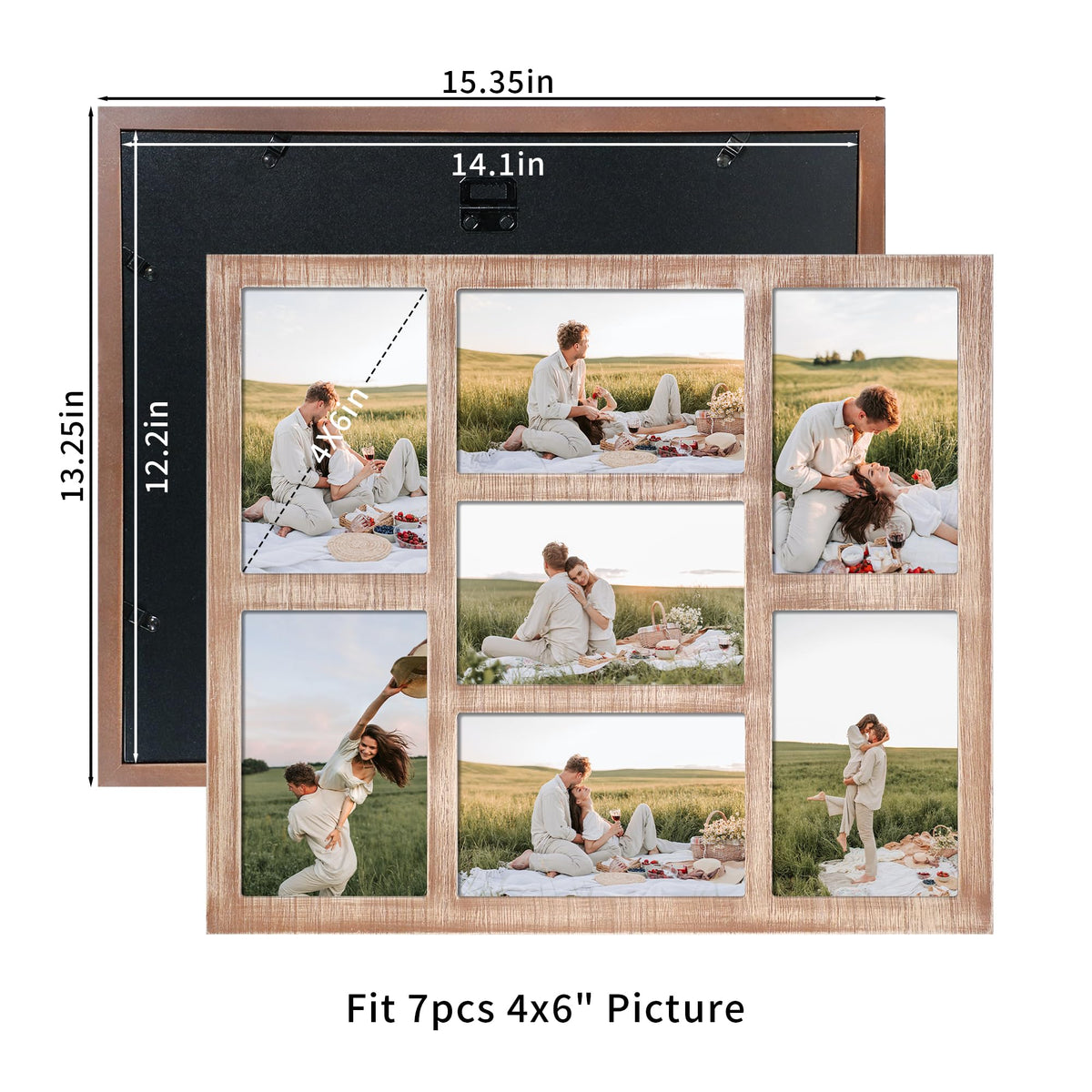 YESKAY collage frame back with turn buttons enables easy photo swapping.