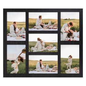 YESKAY rustic black 7-opening frame for chic wall display