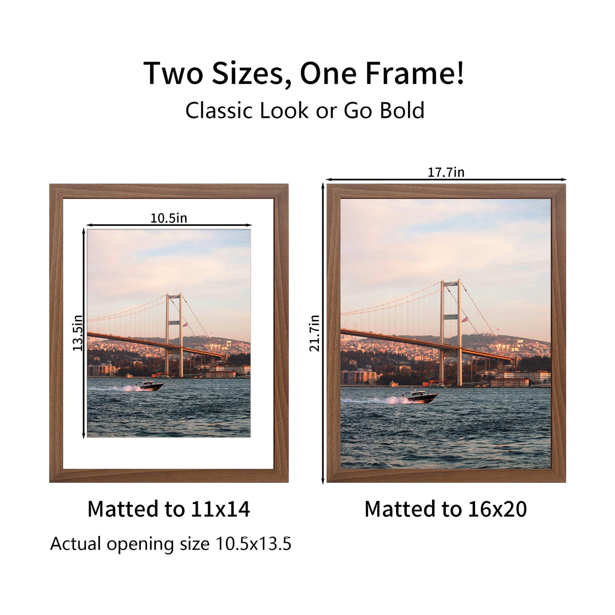 YESKAY wooden frame with high-definition plexiglass protects photos during display