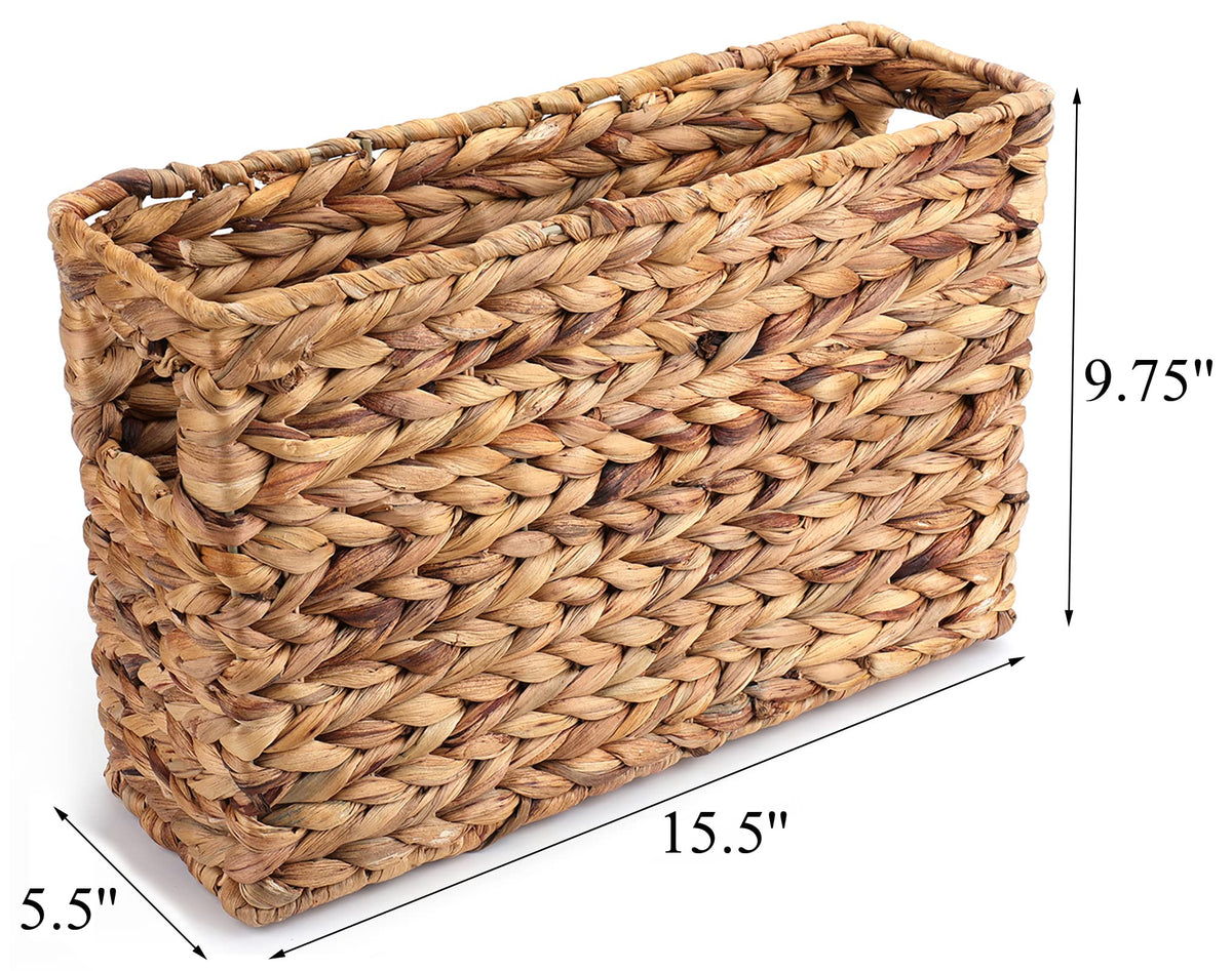 Yesland hand-woven narrow basket close-up shows durable natural fibers for clutter control