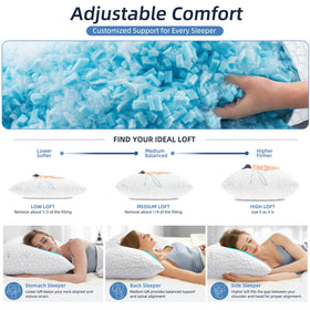 Yettbea adjustable fill to customize height for personalized neck support