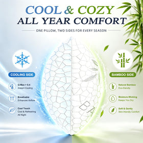 Yettbea dual-sided cover with cooling surface and plush bamboo feel