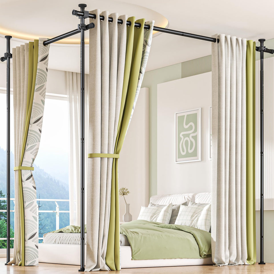 Yettsoy room divider rod extended height shows flexible dorm separation