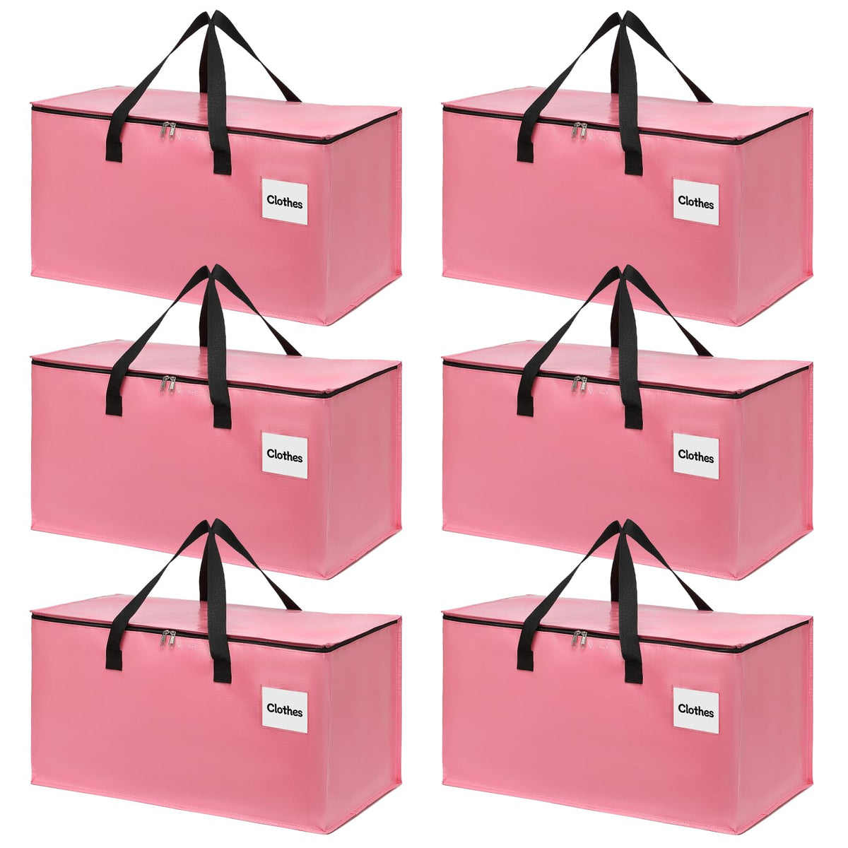 YEUEYS 6-pack moving bags pink exterior for easy relocation and organized storage