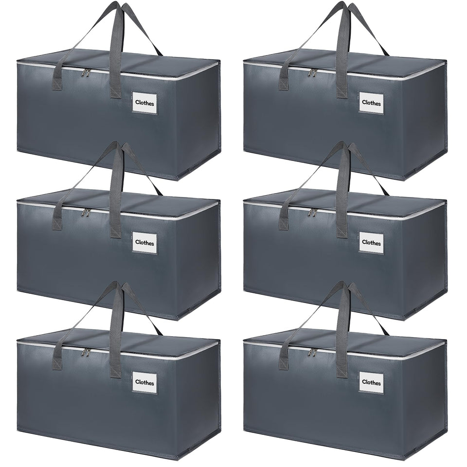 YEUEYS extralarge moving bag with reinforced zipper, ideal for secure clothing packing.
