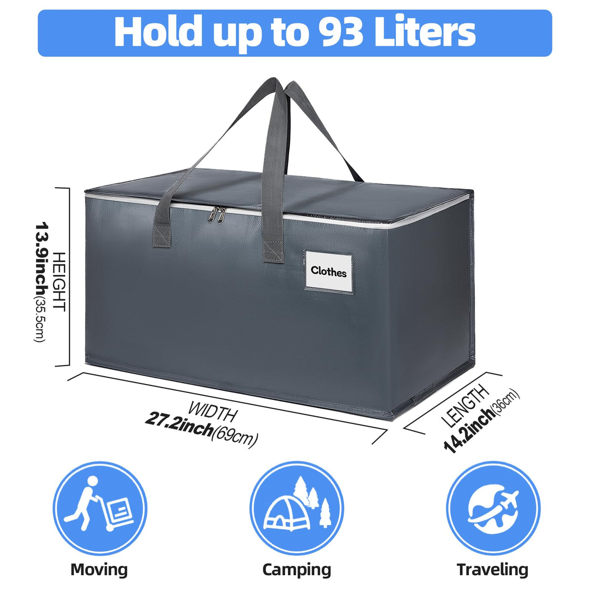 YEUEYS moving bag with wide handles for easy carrying during moves.