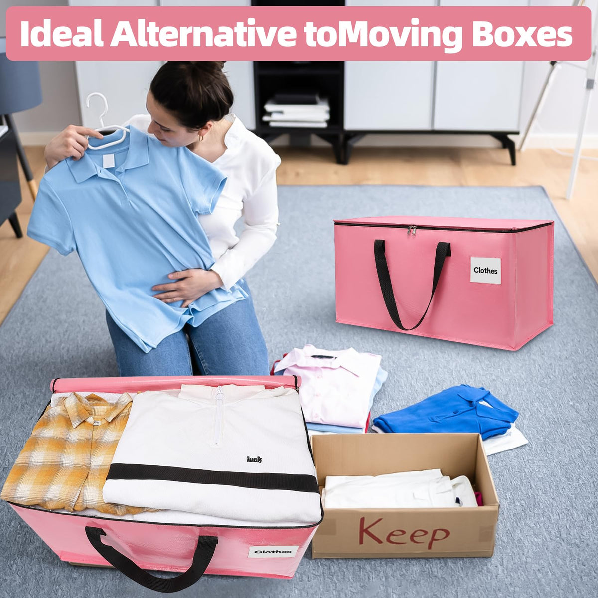 YEUEYS multipack bags serve versatile closet, garage, and bulky-item storage.