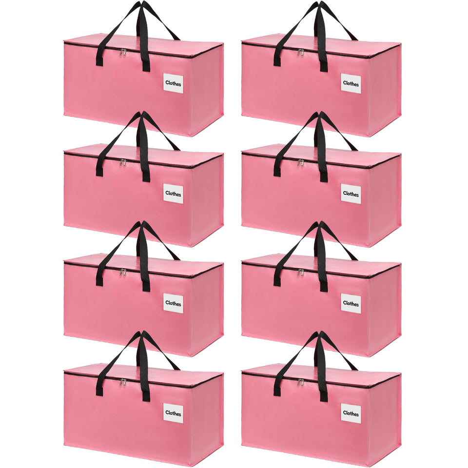 YEUEYS 8-pack moving bags with reinforced zipper for secure transport.
