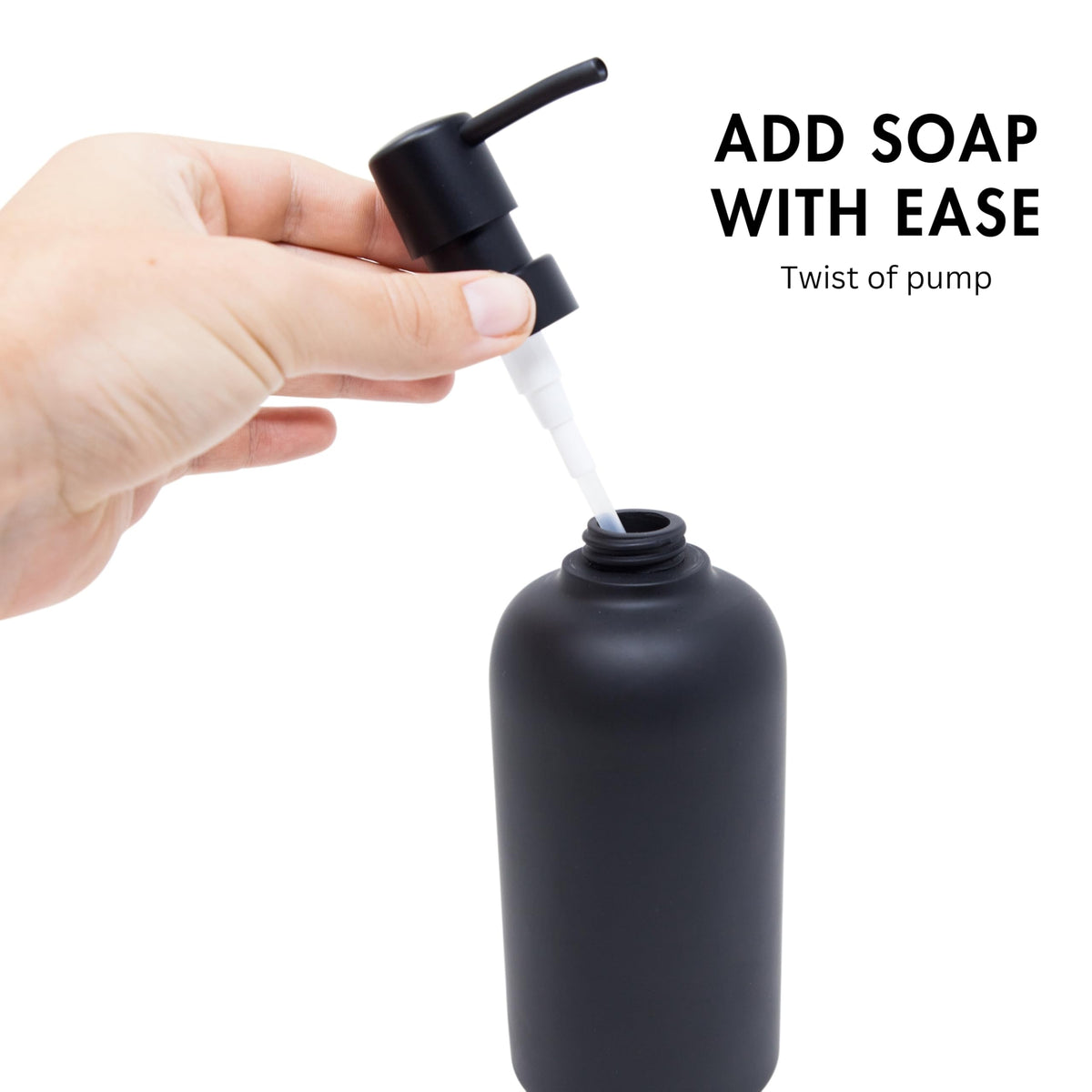 YEW DESIGN cap removal highlights wide refill opening for mess-free filling