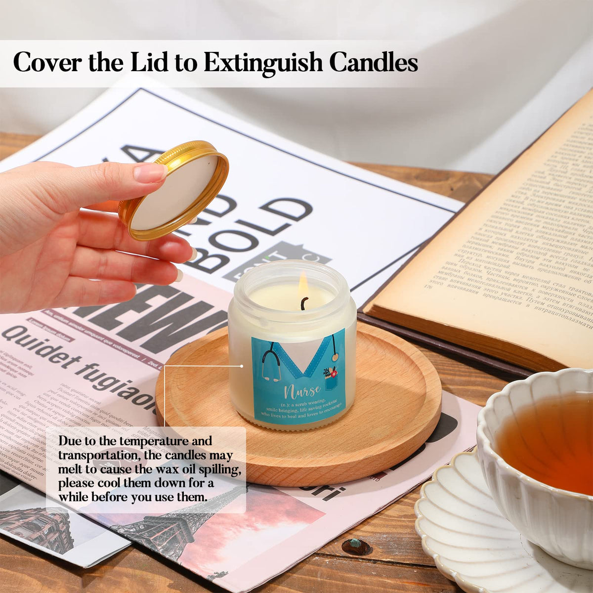 Yexiya packaging notes 24-hour burn time for longer-lasting fragrance