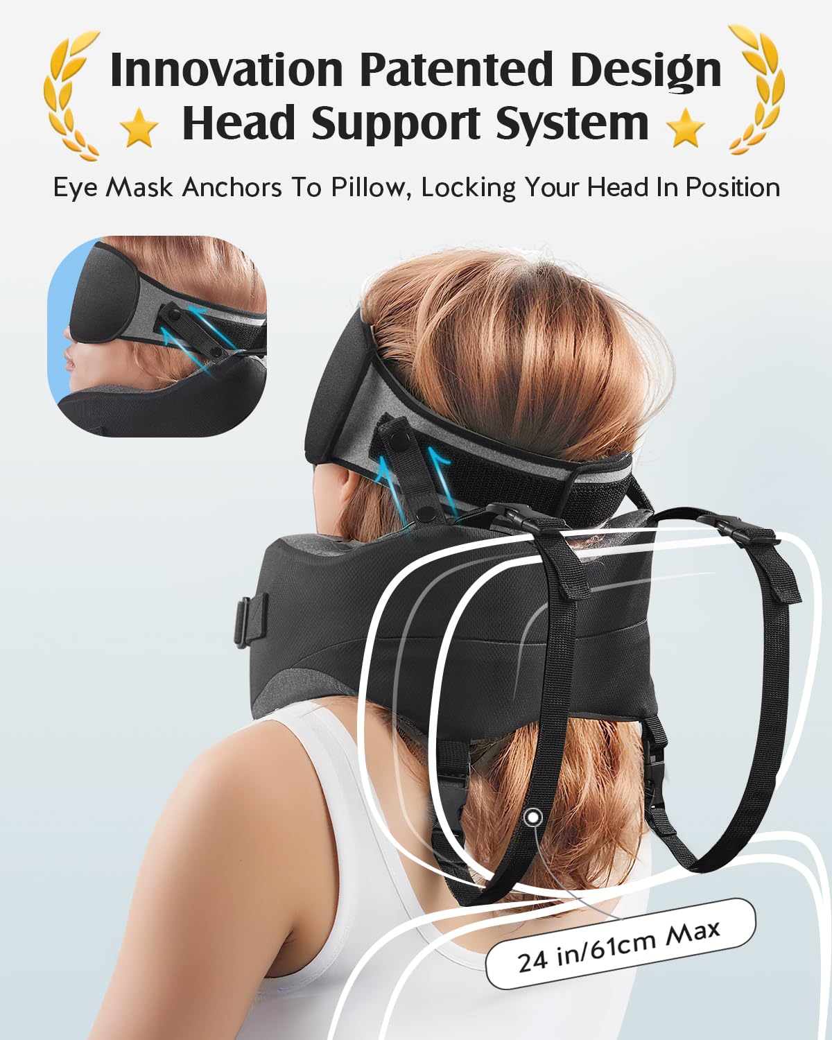 YFONG 3D contoured eye mask provides light blocking and comfort.