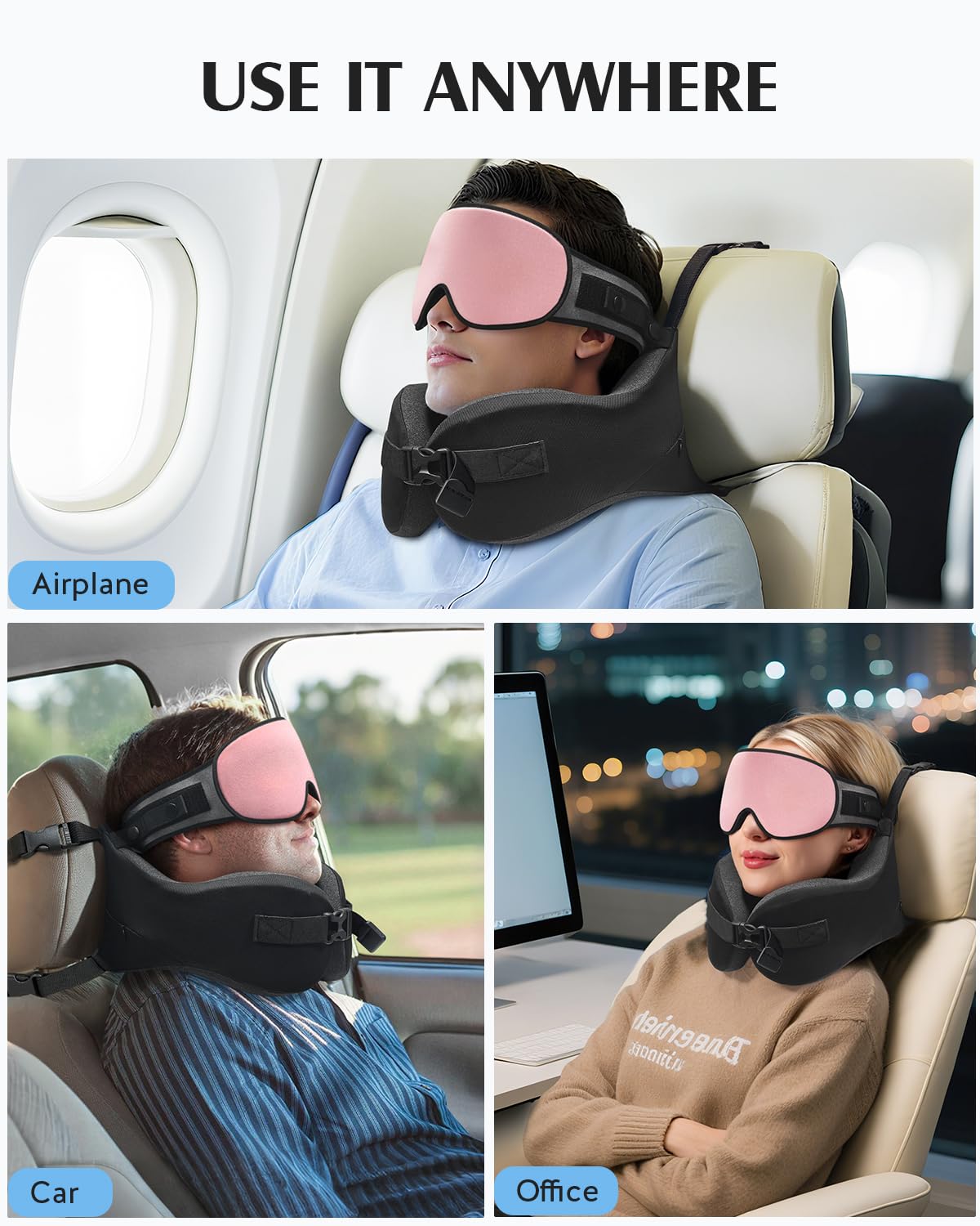 YFONG travel setup supports long flights and car trips for restful breaks.