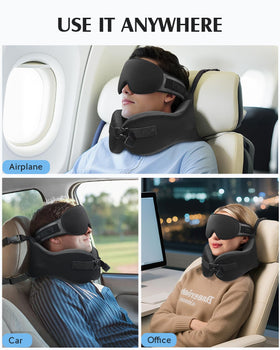 YFONG portable travel set with pillow and mask for versatile use.