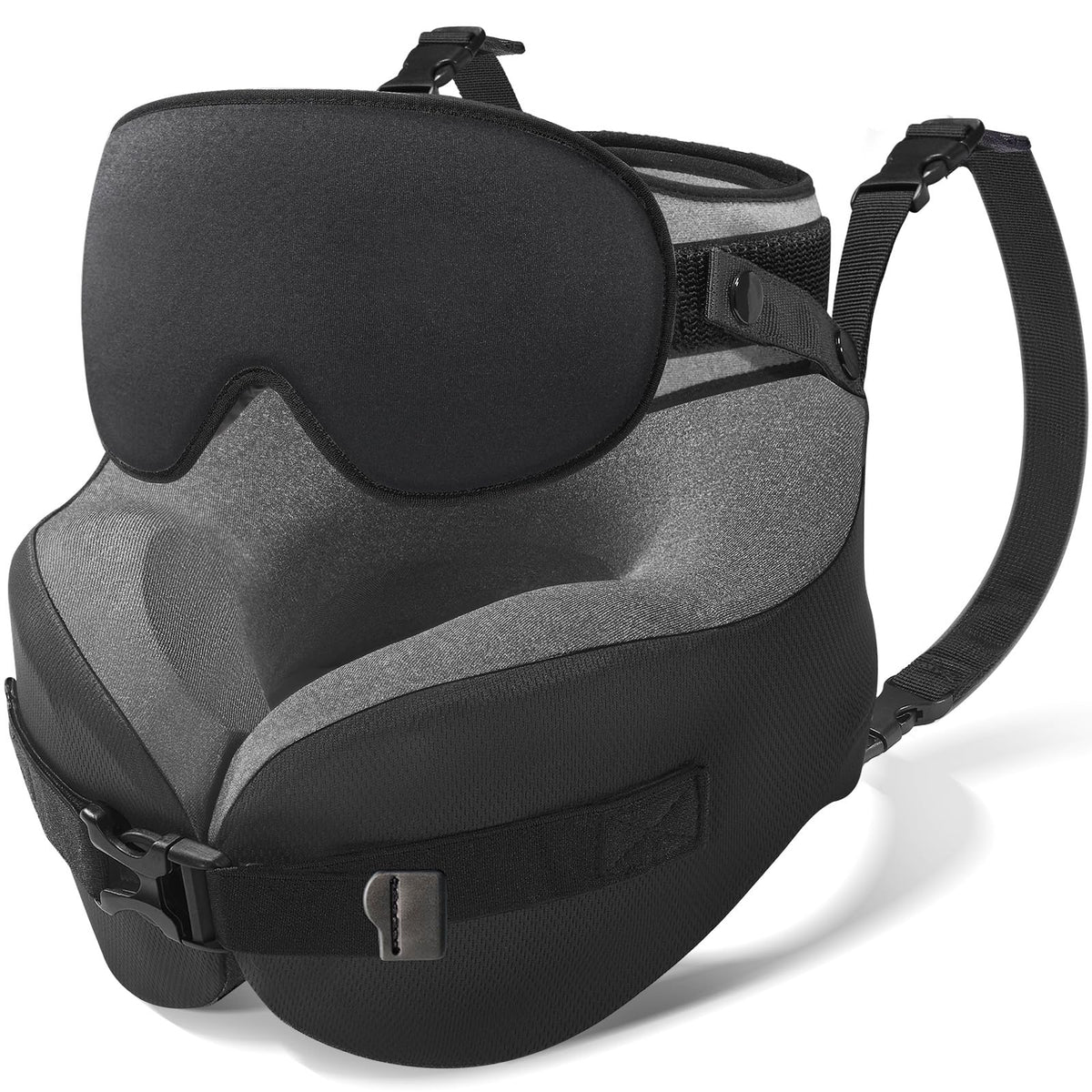 YFONG travel pillow with 360° headrest support for long flights.