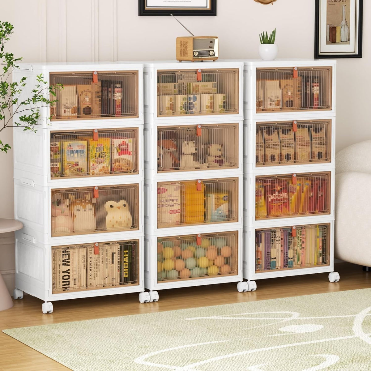 YFXCVSL collapsible storage bin folded flat for space-saving storage