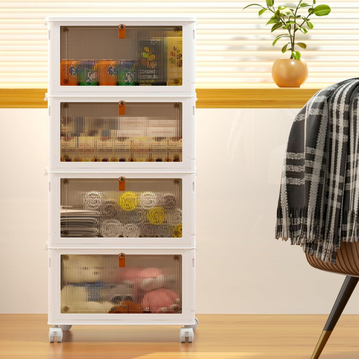 YFXCVSL four-wheeled storage containers roll smoothly with stability locks