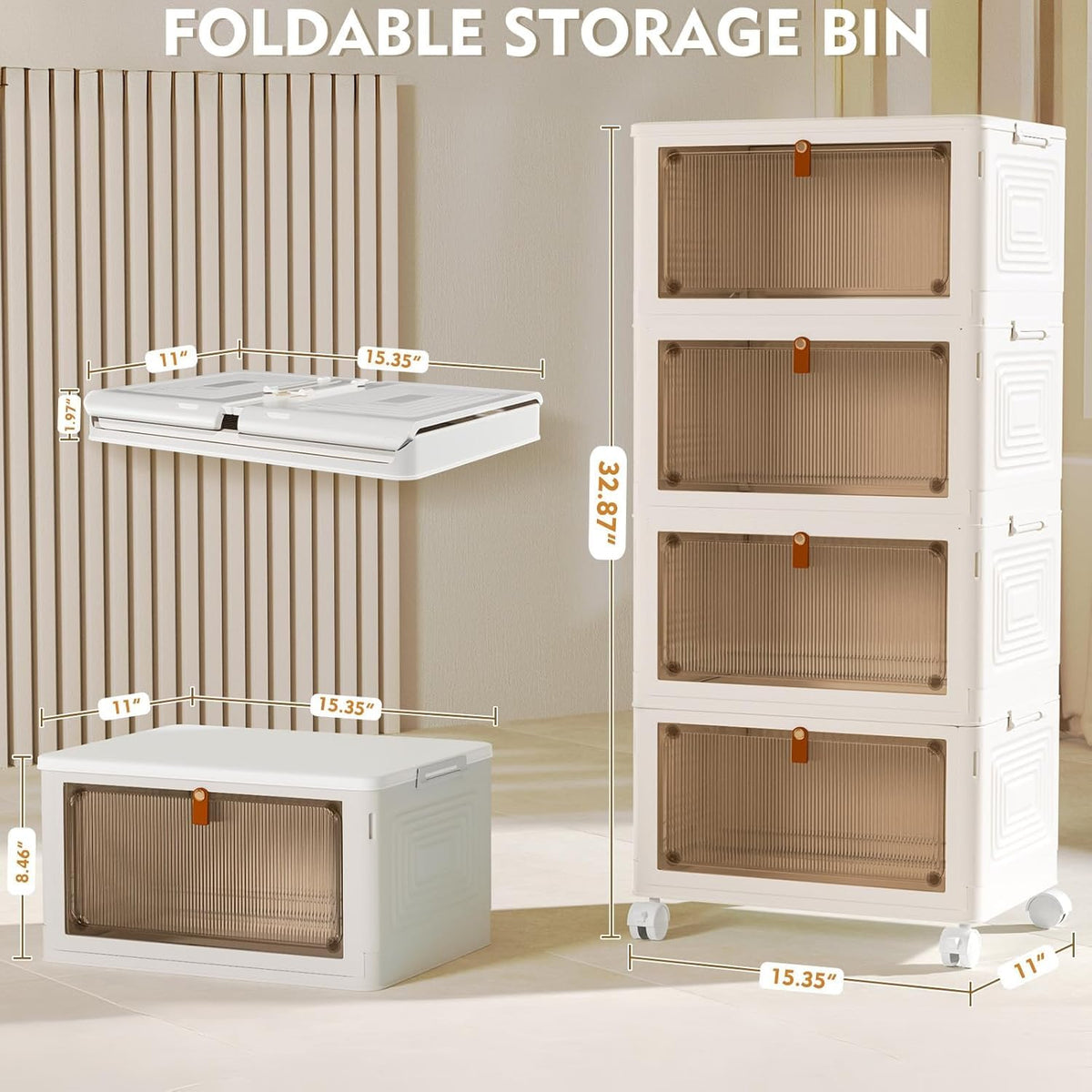 YFXCVSL stackable storage bins with wheels for easy room-to-room movement