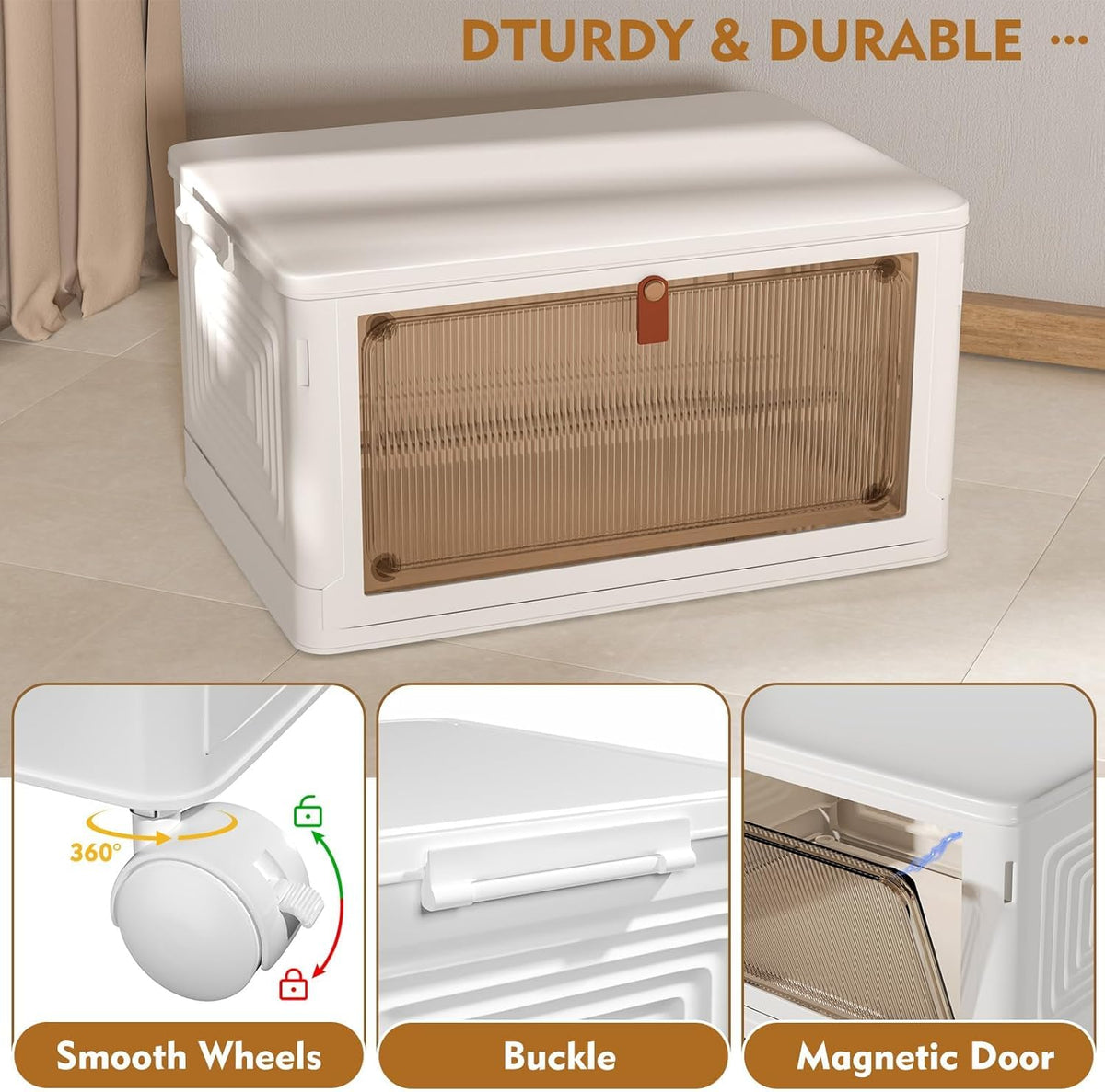 YFXCVSL storage bins offer two opening methods: top lid and front door for convenience