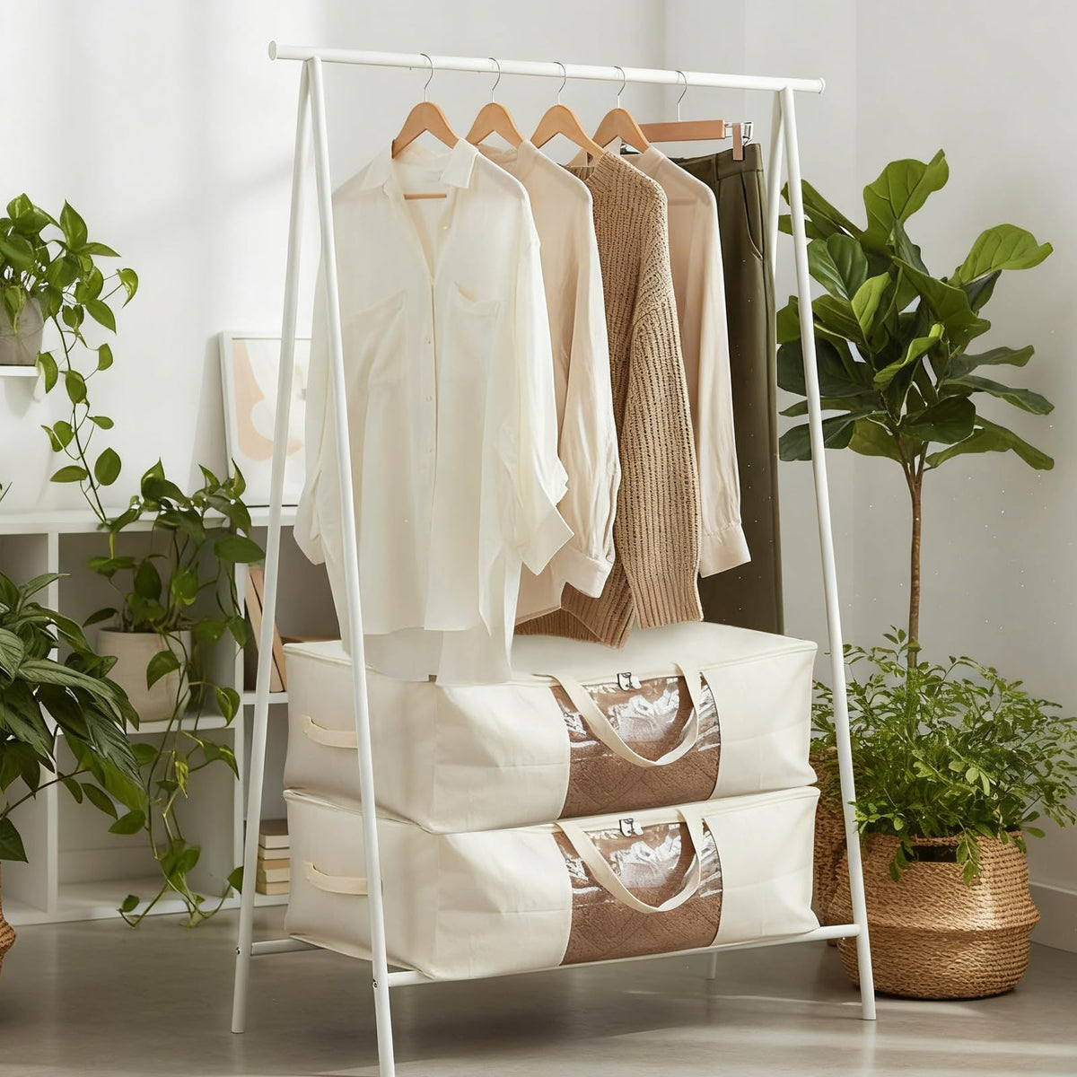 YGEOMER beige canvas exterior adds subtle style
