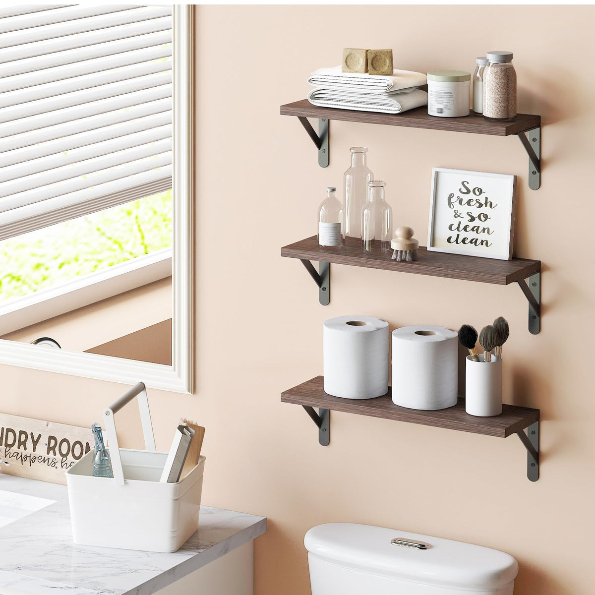 YGEOMER easy install brackets support up to 40 lb each.