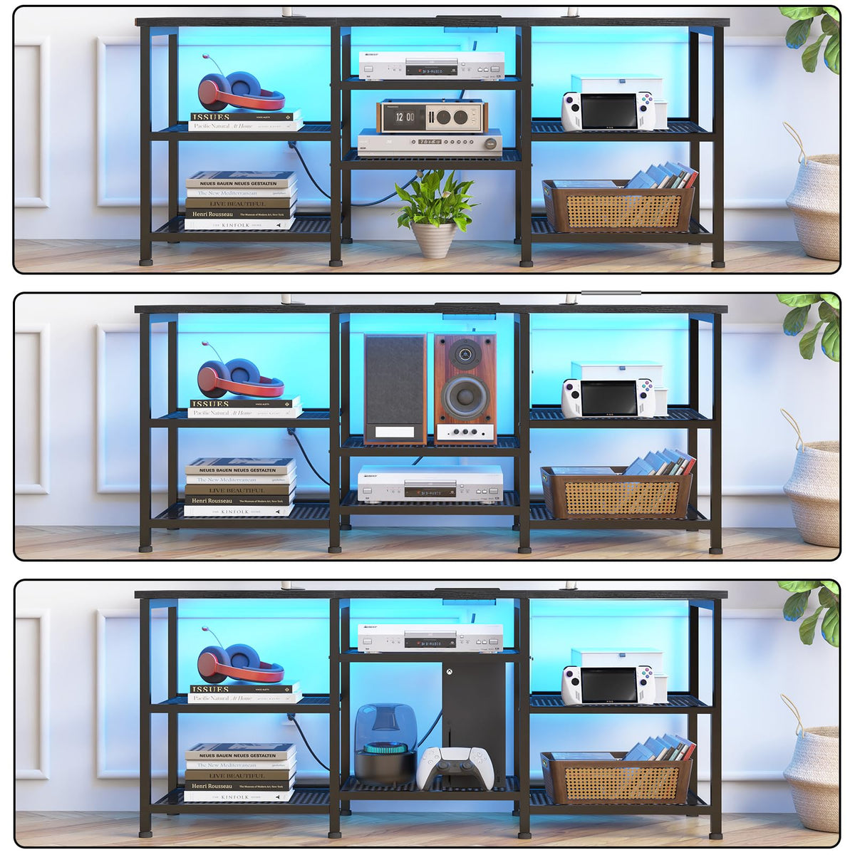 YGEOMER open mesh shelves for clutter-free storage