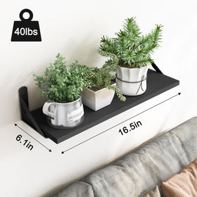 YGEOMER floating shelves, 16.5 inches, ideal for flexible wall display.