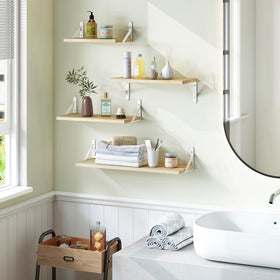 YGEOMER floating shelves in bathroom storage for towels and essentials