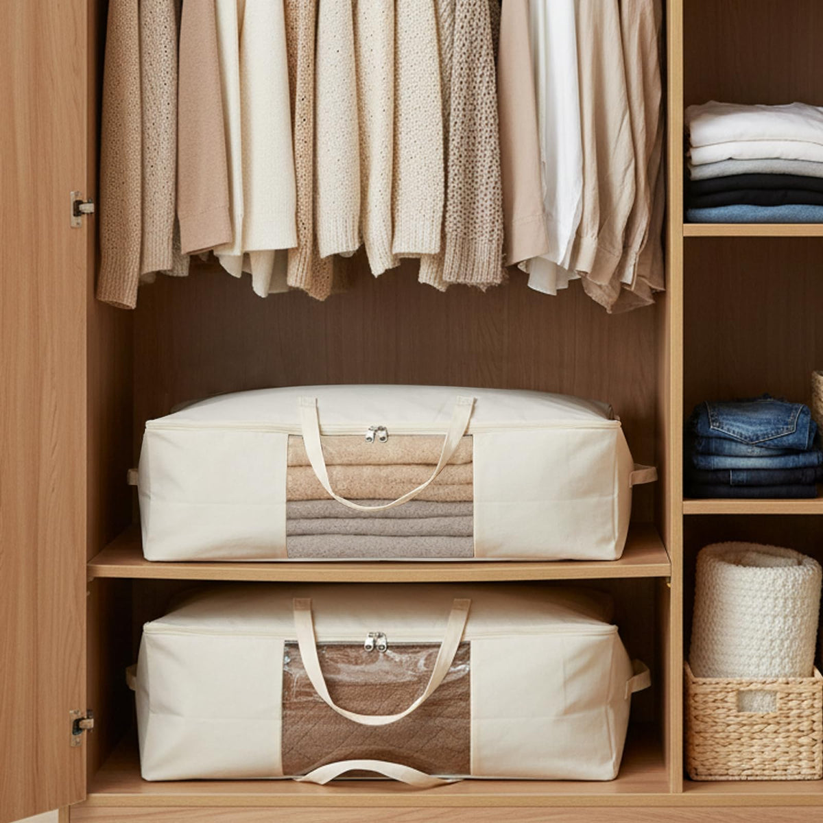 YGEOMER fold-flat dorm storage design for compact stowage