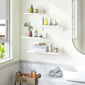 YGEOMER living room display shelves for photos and decor.