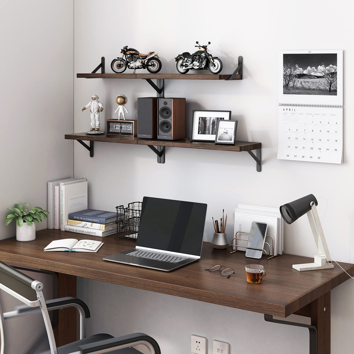 YGEOMER matte brackets provide sturdy support with flexible top or bottom mounting.