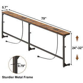 YGEOMER narrow console table with outlets keeps devices charged within easy reach