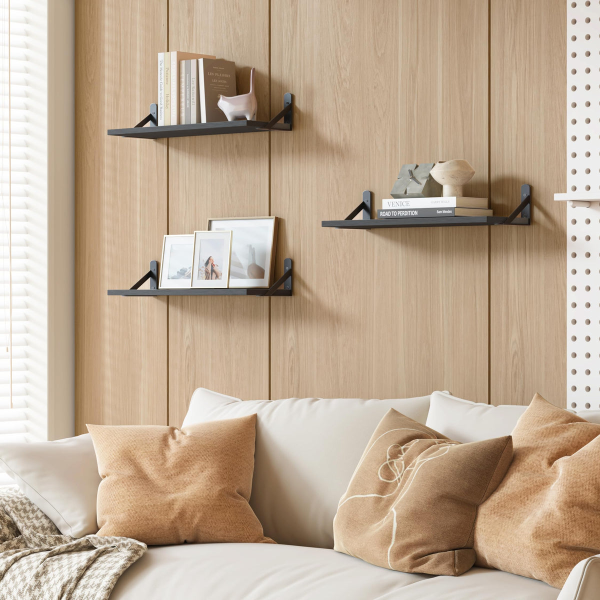 Natural wood grain adds rustic warmth to any room.