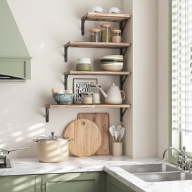 YGEOMER space-saving shelves help keep rooms neat and organized.