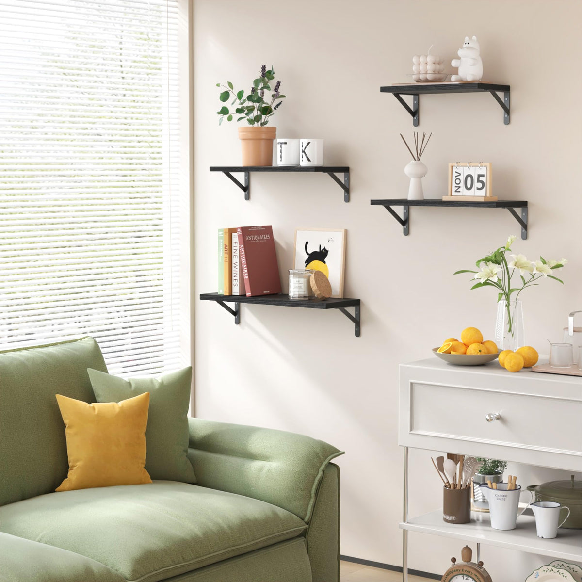 YGEOMER bathroom shelf holds toiletries and towels