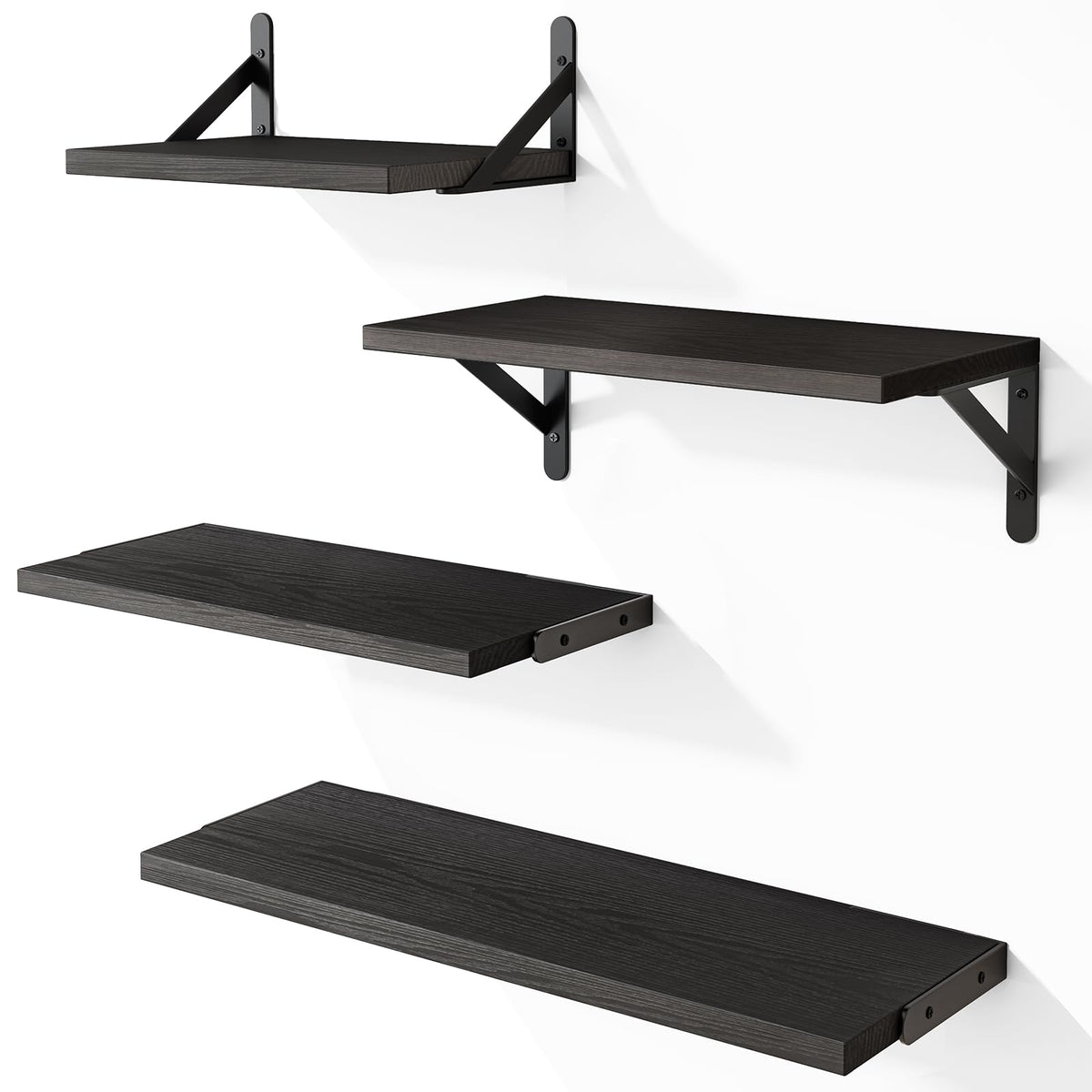 YGEOMER wall shelves with matte brackets for versatile display setup