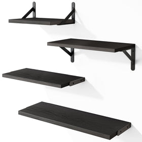 YGEOMER wall shelves with matte brackets for versatile display setup