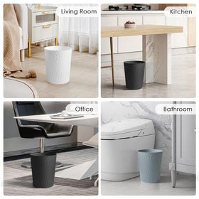 YGJT compact 1.8-gallon bathroom trash bin fits beside sink.