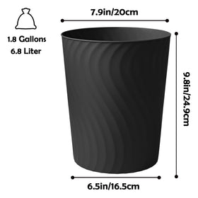 YGJT compact trash can with rounded design fits under counters or desks.
