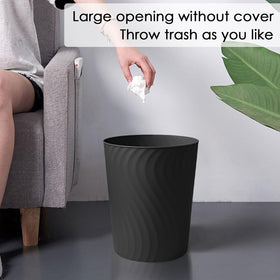 YGJT round plastic wastebasket sturdy for daily use in office or bedroom.