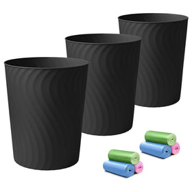 YGJT small trash can 3-pack beside sink for tidy bathroom waste.