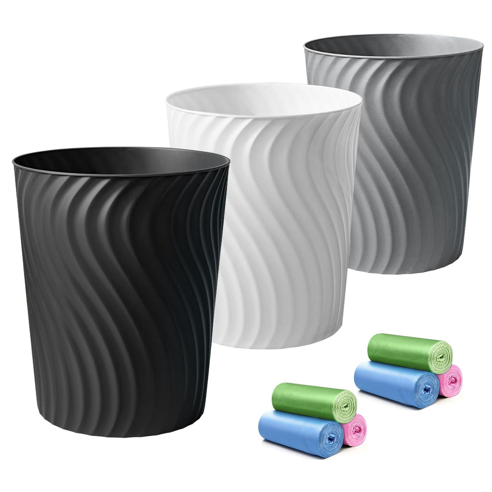 YGJT small trash can 3-pack group shot shows color options for versatile spaces.