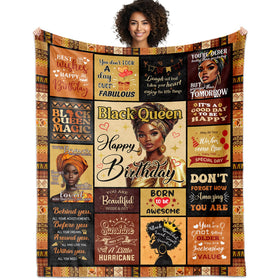 YHIKOUY African American birthday blanket in 50x60 offers cozy celebration warmth.