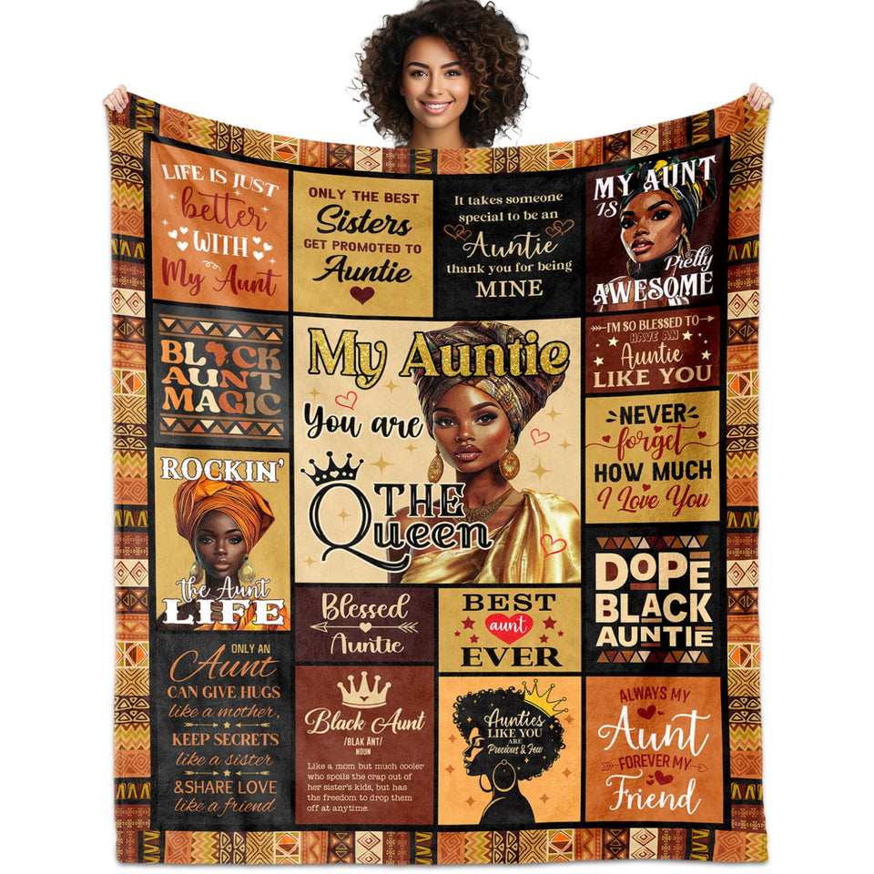 YHIKOUY Auntie blanket 50x60 queen pattern provides cozy warmth for relaxing evenings.