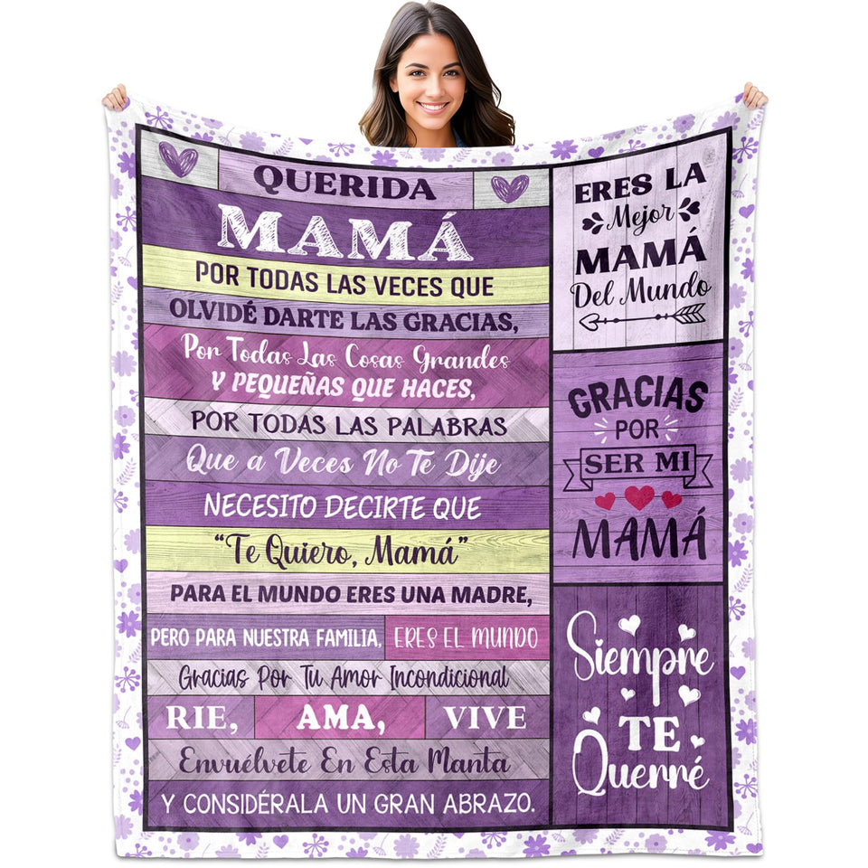 YHIKOUY mom blanket 60x50 folded, ideal for gifting and compact storage.