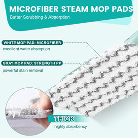 YHOVID textured scrub-strip pad lifting stains from floor surface.