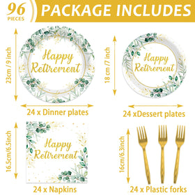 Yiaoyinnz greenery retirement dessert plates add a fresh accent to desserts