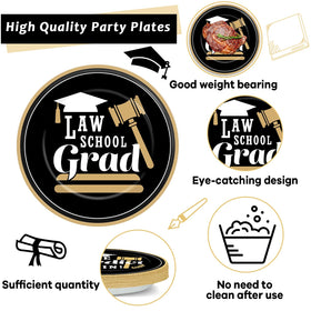 Yiaoyinnz law-grad napkins; match the black-gold theme for a tidy, festive table.